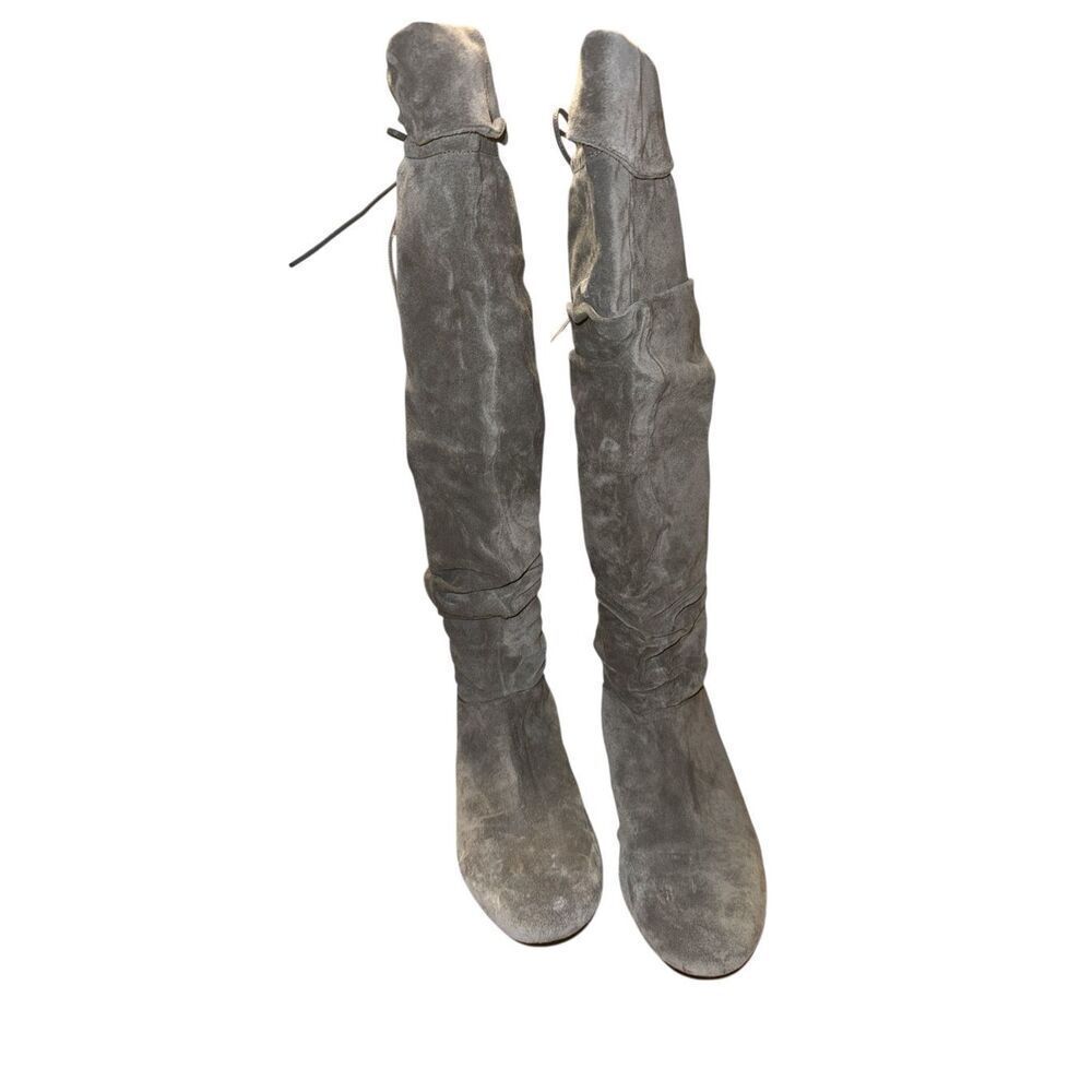 Enzo Angiolini Knee High Gray Suede Slouch Boots Size 8.5 - Picture 4 of 11